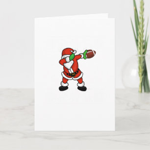 Santa Claus dabbing Christmas Football touchdown Holiday Card