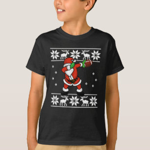 Santa Claus dabbing Christmas Football touchdown T-Shirt