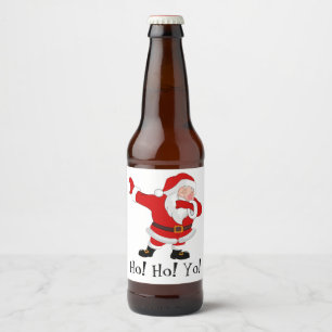 Santa Claus Dabbing Personalize Beer Bottle Label