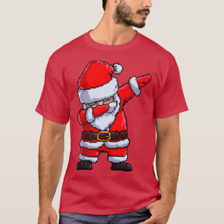 Santa Claus Dabbing Pixel Art Christmas Dab Dance  T-Shirt