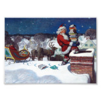Santa Claus Delivering Christmas Books