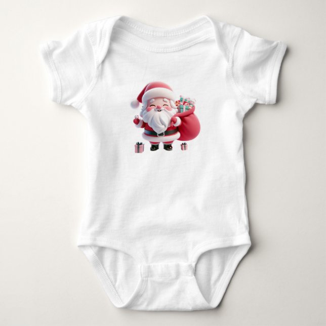 Santa claus design baby bodysuit (Front)