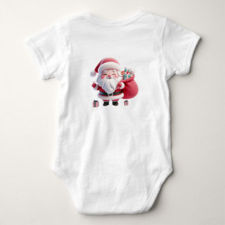 Santa claus design baby bodysuit