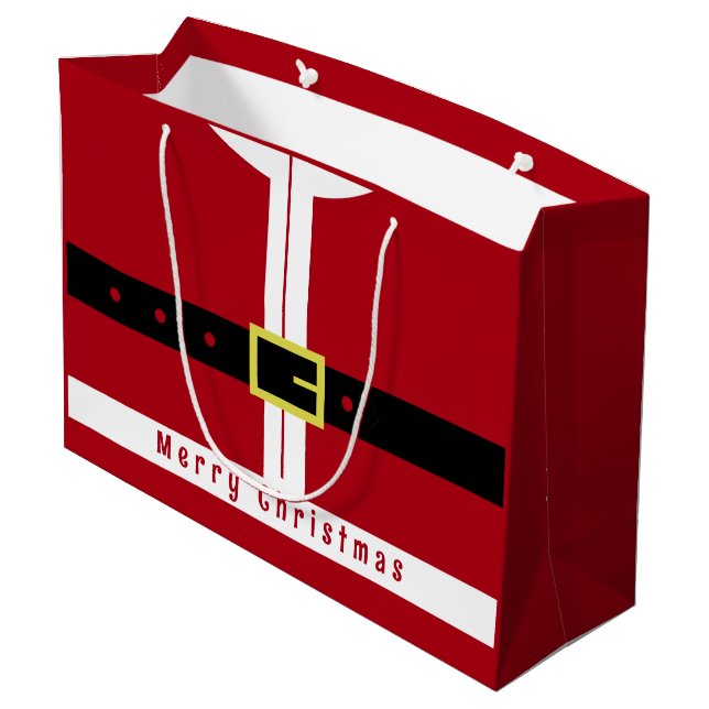 Santa Claus Design Funny Christmas Gift Bag (Back Angled)