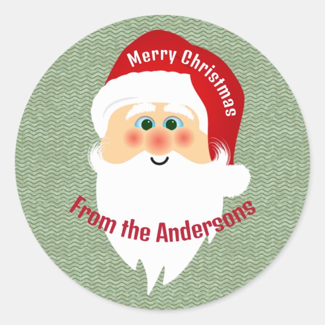 Santa Claus Design Sticker Label (Front)