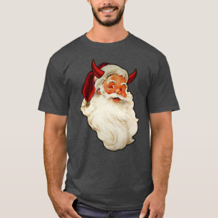 Santa Claus Devil Satan Horns Funny Gift  T-Shirt