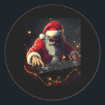 Santa Claus Dj Hip Hop Music Christmas Vibes Funny Classic Round Sticker<br><div class="desc">Santa Claus Dj Hip Hop Music Christmas Vibes Funny Xmas Paty</div>