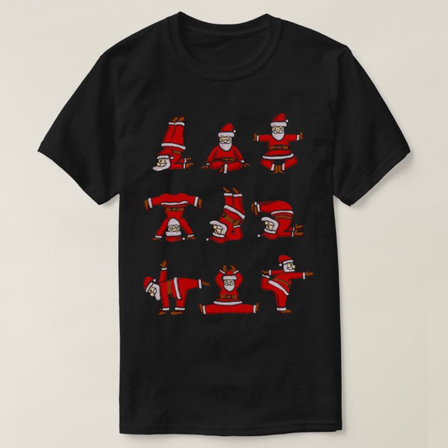 Santa Claus Doing Yoga Funny Christmas Sweat T-Shirt (Design Front)