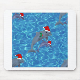 santa claus dolphins mouse mat