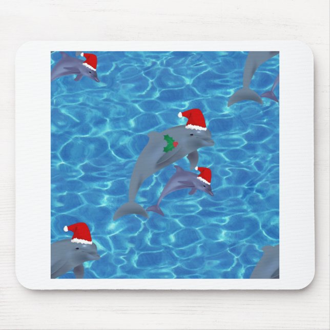 santa claus dolphins mouse mat (Front)