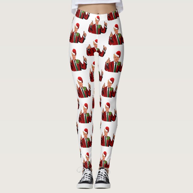 santa claus donald trump christmas leggings (Front)