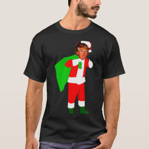Santa Claus Donald Trump Funny Christma Ugly Xmas T-Shirt