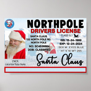 Santa Claus Driver's License Poster