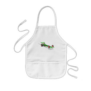 Santa Claus Driving A Dragster Kids Apron