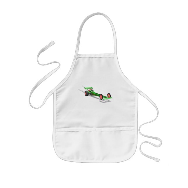 Santa Claus Driving A Dragster Kids Apron (Front)