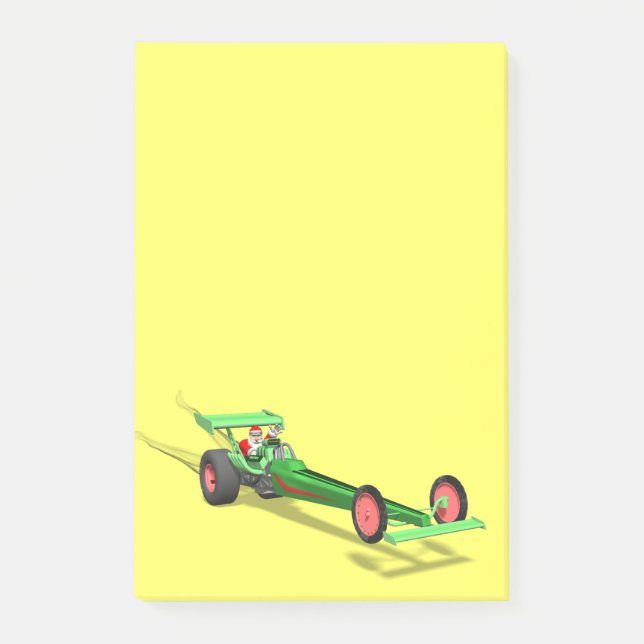 Santa Claus Driving A Dragster Post-it Notes (Front)