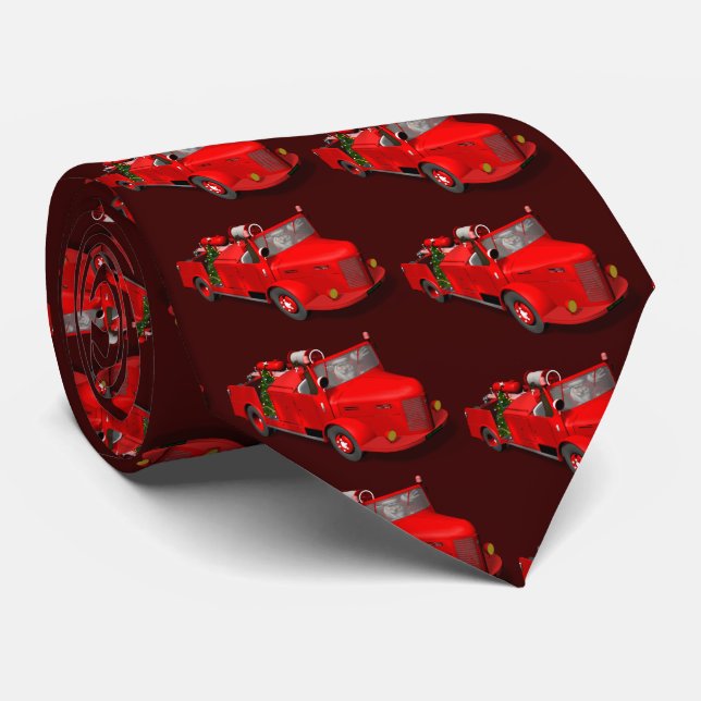 Santa Claus Driving A Fire Engine Tie (Rolled)