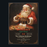 Santa Claus Eating Pizza Invitation<br><div class="desc">christmas santa claus yummy , lunch eat delivery xmas,  gift winter delicious food , holiday pizza painting vintage  , retro art christmas , santa claus</div>