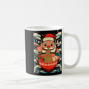 Santa Claus Eating Ramen Noodles Japanese Christma Coffee Mug