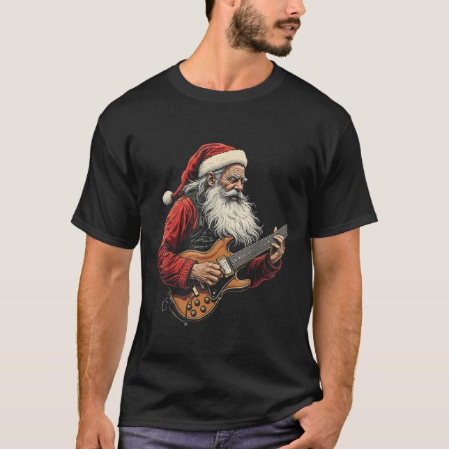 Santa Claus electric guitar  T-Shirt (Front)