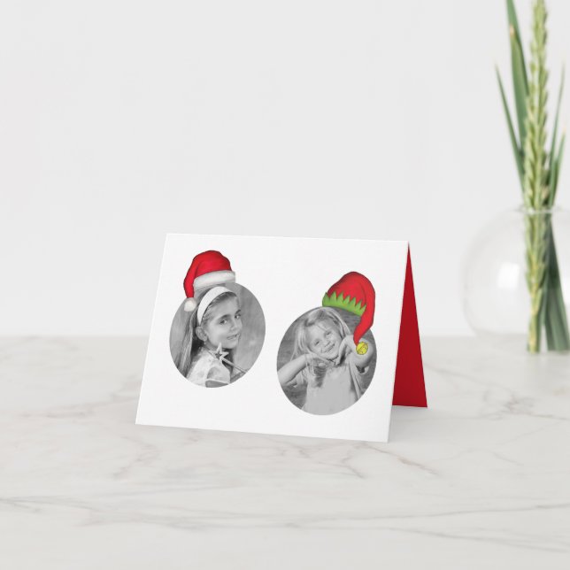 Santa Claus Elf Jolly Christmas Photo Card 3 Photo (Front)