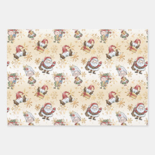 Santa Claus Elf  Wrapping Paper Sheet