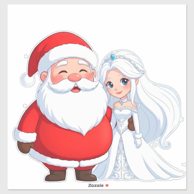 Santa Claus Embracing a Snow Queen (Sheet)