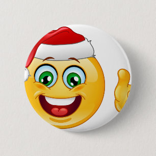 santa claus emoji 6 cm round badge