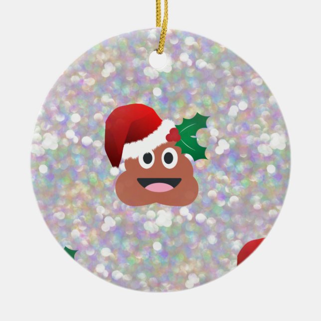 santa claus emoji ceramic tree decoration (Front)