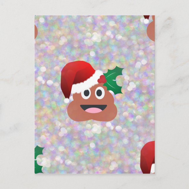 santa claus emoji holiday postcard (Front)