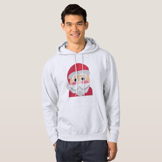 santa claus emoji mens hooded hoodie sweatshirt (Front Full)