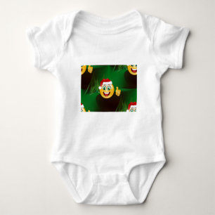 santa claus emojis baby bodysuit