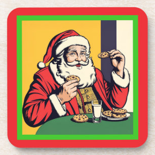 Santa Claus Enjoying A Snack Coaster