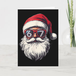 Santa Claus Face 67 Chirstmas Six Seven Bruh Meme  Card