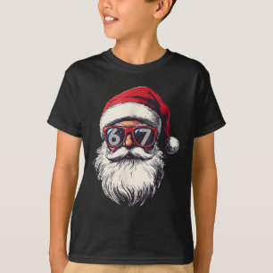 Santa Claus Face 67 Chirstmas Six Seven Bruh Meme T-Shirt