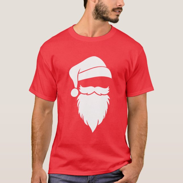 Santa Claus Face Christmas T-Shirt (Front)