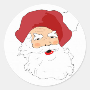 Santa Claus face Classic Round Sticker