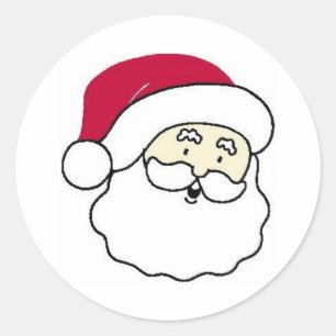 Santa Claus Face Classic Round Sticker