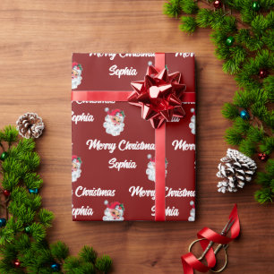 Santa Claus Face Custom Christmas Holiday gift Wrapping Paper