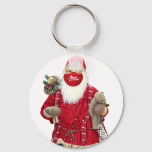 Santa Claus Face Mask Key Ring