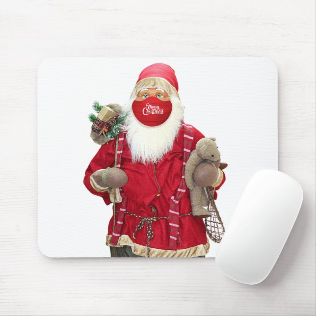 Santa Claus Face Mask Mouse Mat (With Mouse)