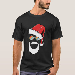 Santa Claus Face Sunglasses Hipster Beard Christma T-Shirt