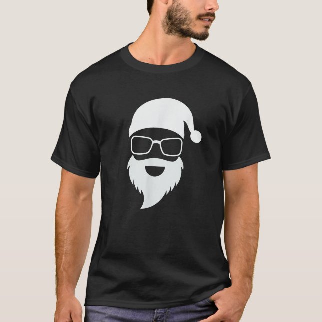 Santa Claus Face Sunglasses Men Women Cool Christm T-Shirt (Front)