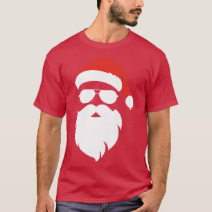 Santa Claus Face Sunglasses With Hat Beard Funny C T-Shirt