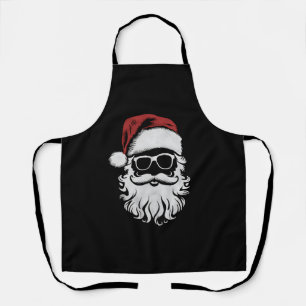 Santa Claus Face Sunglasses With Hat Beard Xmas Apron