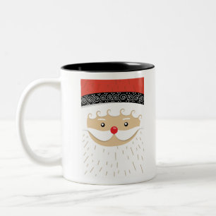 santa claus face Two-Tone coffee mug