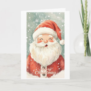 Santa Claus face wishing you a Merry Christmas Card
