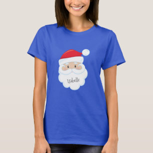 Santa Claus Face with Name on Beard T-Shirt