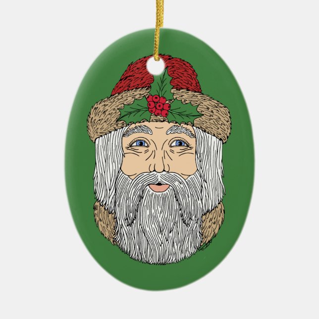 Santa Claus/Father Christmas  Ceramic Tree Decoration (Front)