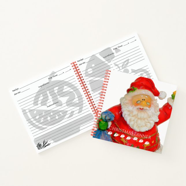 Santa Claus Father Christmas Dinner Recipes Notebook (Inside)